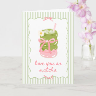 Älskar dig så mycket Matcha-kort Rosa och Grön Kort