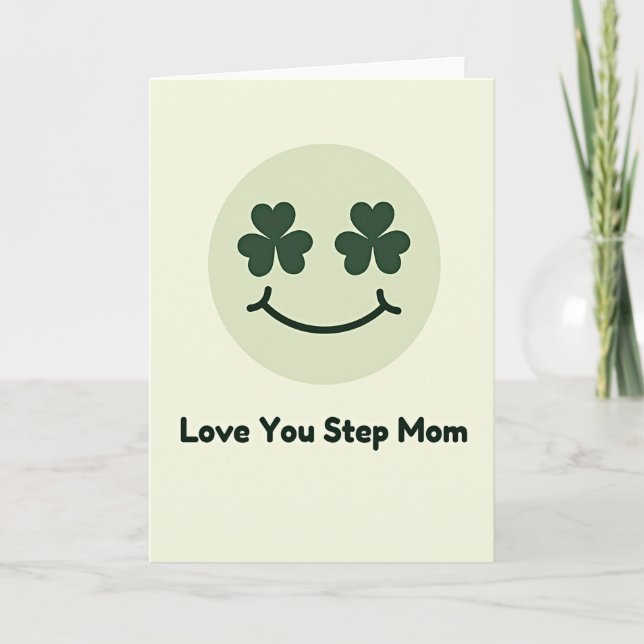 Älskar Dig Stepmamma Shamrock-kort Kort (Framsida)