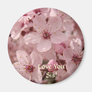 Älskar dig syster! Magnetpresenter Rosa blommor Magnet