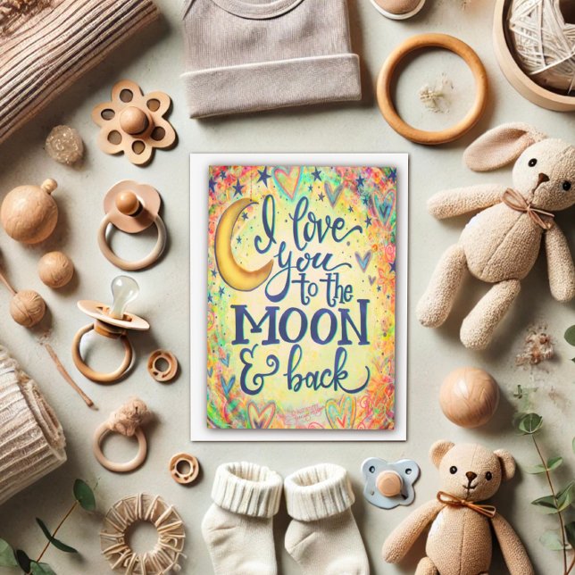 Älskar dig till månen Alla hjärtans dag barn inred Kort (Skapare uppladdad)