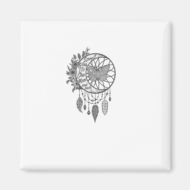 Älskar dig till månen och tillbaka Celestial Dröml Magnet (Framsidan)