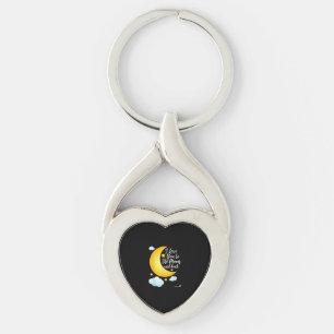 Älskar dig till månen och tillbaka Dela din kärlek Twisted Heart Silverfärgad Nyckelring