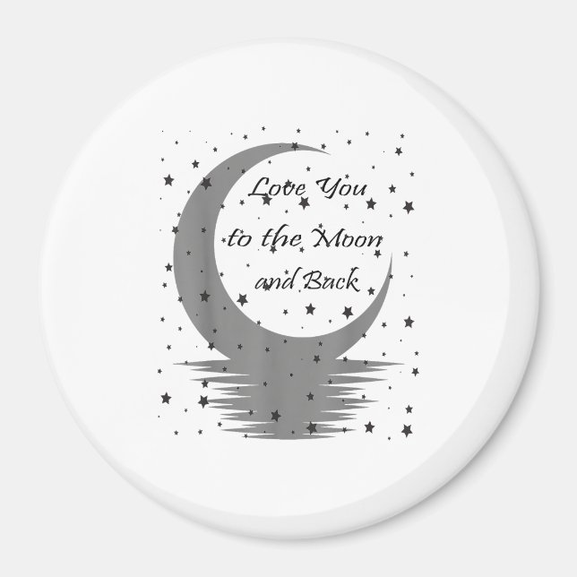 Älskar dig till månen och tillbaka Enkel romantisk Magnet (Framsidan)