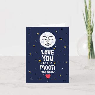 Älskar dig till månen och tillbaka kort