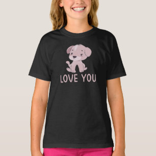 Älskar dig, tjej som älskar valpar t shirt