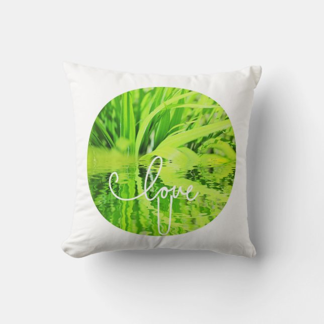 Älskar dig U Ljusgrön Gräs Kuddcover Kudddekor Kudde (Framsida)