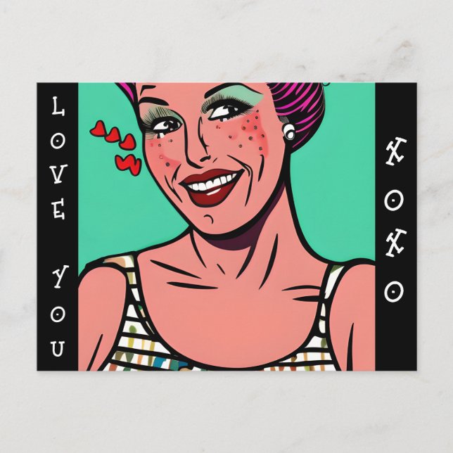 Älskar dig xoxo Saknar dig Vykort (Framsida)