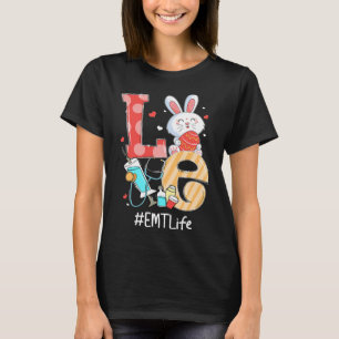 Älskar Emt Liv Sjuksköterska Söt Påskharen Ägg Ste T Shirt