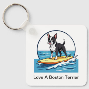 Älskar en Boston Terrier Hund Nyckelring
