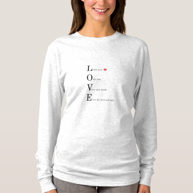 ÄLSKAR Endast Dig Mycket Varje Dag Citat Grafik T Shirt (Framsida)