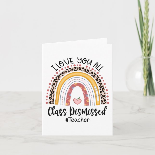 Älskar er alla Cl Avskedad Regnbåge Sista Skoldage Kort (Framsida)