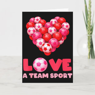 Älskar Ett Lagsport Roligt Fotboll Valentine Desig Kort