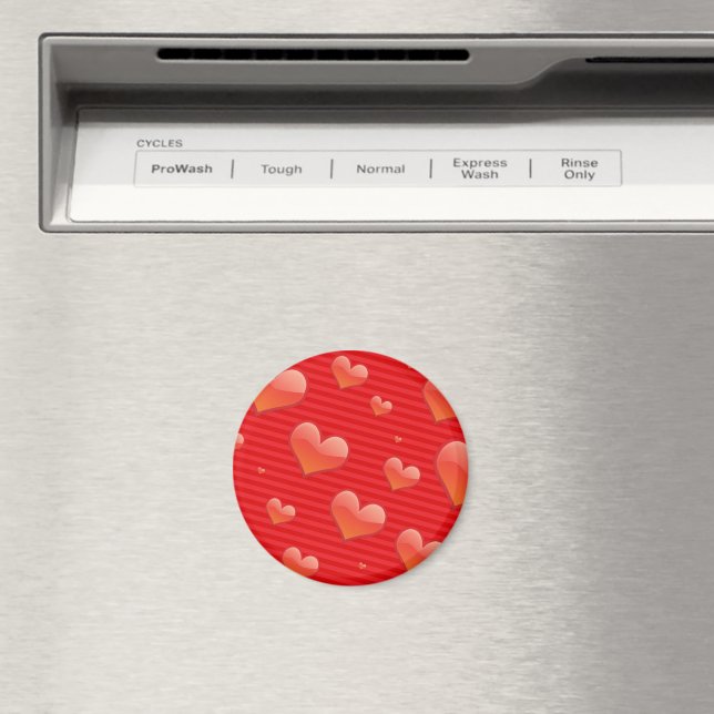 Älskar för evigt, röda hjärtan design magnet (In Situ (Dishwasher))
