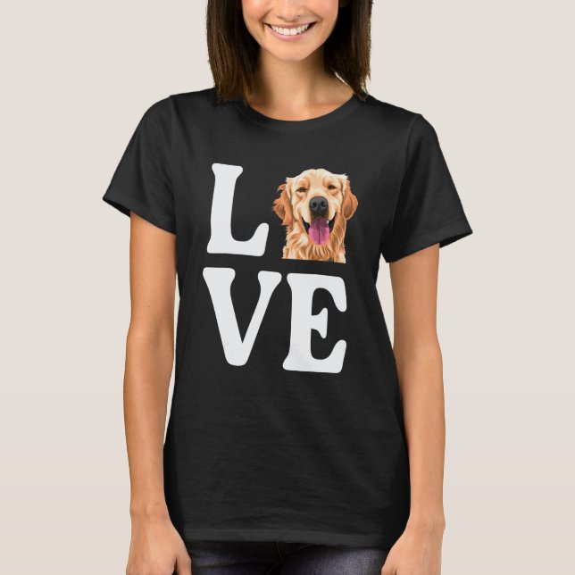 Älskar Golden Retriever Hund T Shirt (Framsida)