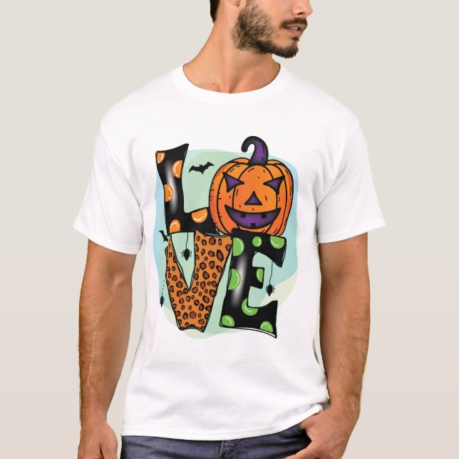 Älskar Halloween, Halloween, Skräck, Kostym T Shirt (Framsida)