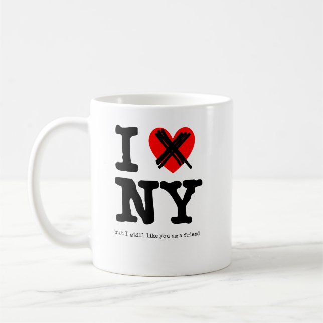 Älskar inte New York Rolig Mugg Humor (Vänster)