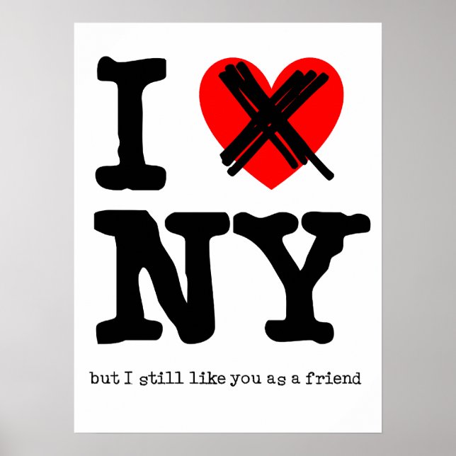 Älskar inte New York Roligt Affisch Skämt (Framsidan)