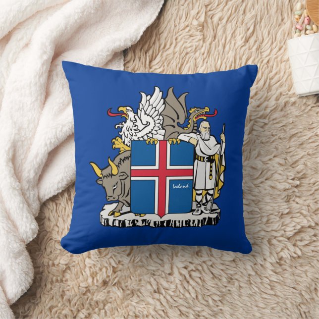 Älskar Island & isländsk flagga, emblem / semester Kudde (Filt)