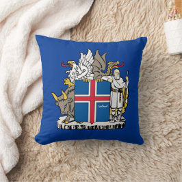 Älskar Island & isländska flaggan, emblem / semest Kudde