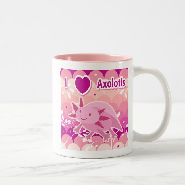 "Älskar jag den rosa Axolotldesignen för Axolotls" Två-Tonad Mugg (Höger)