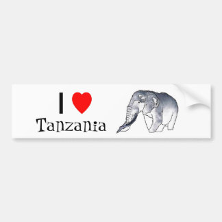 "Älskar jag den Tanzania" elefantbildekalet Bildekal