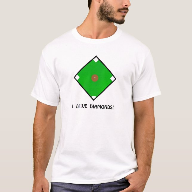 "Älskar jag diamant" baseballskjortor och gåvor T-shirt (Framsida)