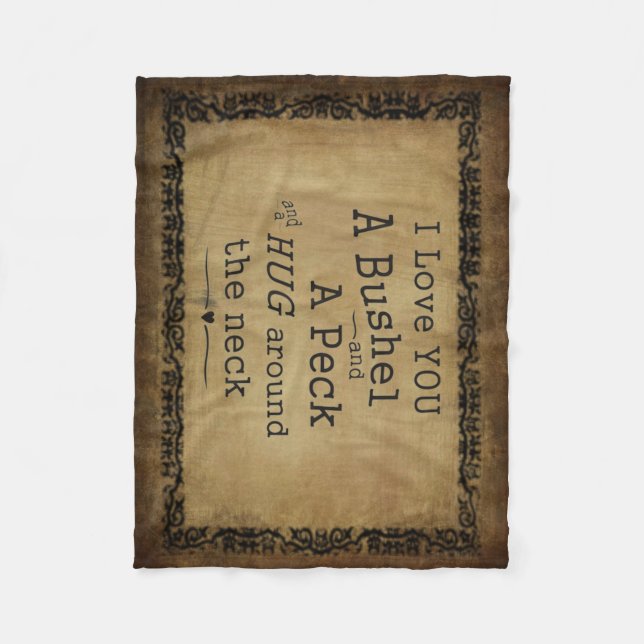 "Älskar jag dig filten för en ull för bushel och Fleecefilt (Framsidan)