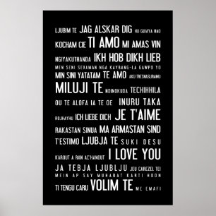 "Älskar jag dig" i olika språk Poster