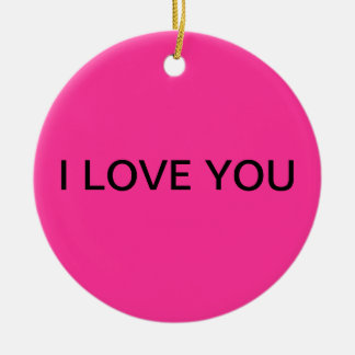 "ÄLSKAR JAG DIG" rosaprydnaden Julgransprydnad Keramik