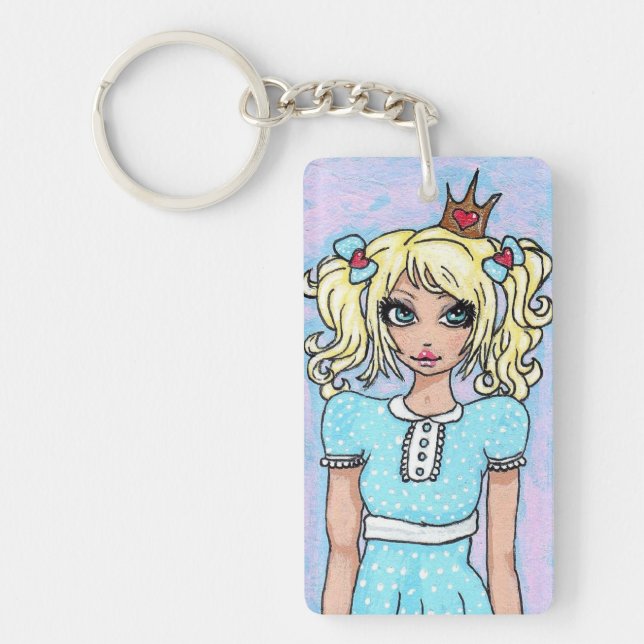 "Älskar jag fluffiga kaniner! "Nyckelring Nyckelring (Framsidan)