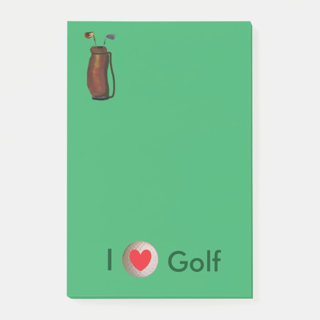 "Älskar jag Golf" Postar-it® noterar 4 x 6 Post-it Block (Framsida)