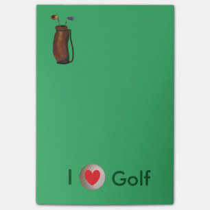 "Älskar jag Golf" Postar-it® noterar 4 x 6 Post-it Block