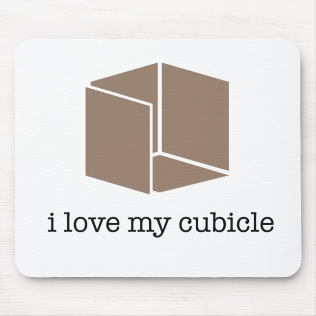 "älskar jag min cubicle" - mousepad musmatta (Framsidan)