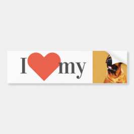 "Älskar jag mitt", personligen ditt hundfoto Bildekal