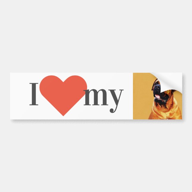 "Älskar jag mitt", personligen ditt hundfoto Bildekal (Framsidan)