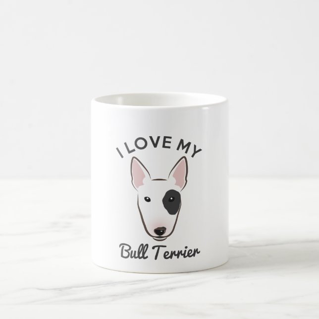 "Älskar jag muggen för kaffe för min tjurTerrier" Kaffemugg (Center)