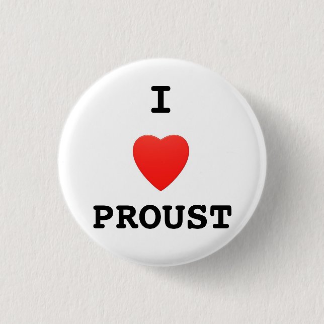 "Älskar jag Proust" knäppas emblem Knapp (Framsida)