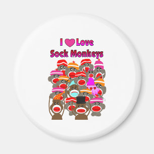 "ÄLSKAR JAG SOCK MONKEY"   gåvor Magnet