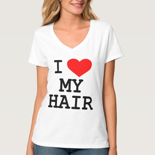 "Älskar jag T-tröja för mitt hår" Tee Shirt (Framsida)