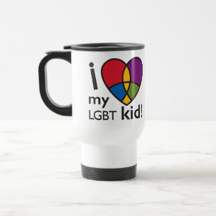 "ÄLSKAR JAG travel mug för min LGBT-unge" Resemugg