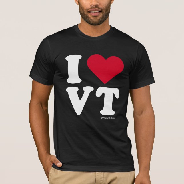 "ÄLSKAR JAG VT," "SOM JAG ÄLSKAR VERMONT ", TEE (Framsida)