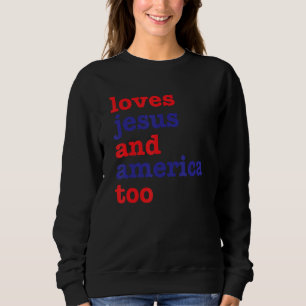 Älskar Jesus och Amerika också Gud välsigne Amerik T Shirt
