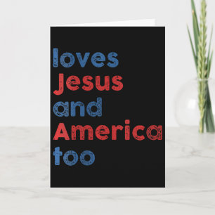 Älskar Jesus Och Amerika Också Uni För Män Kvinnor Kort