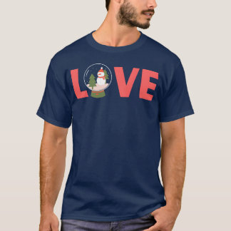 älskar jul snömannen vän t shirt