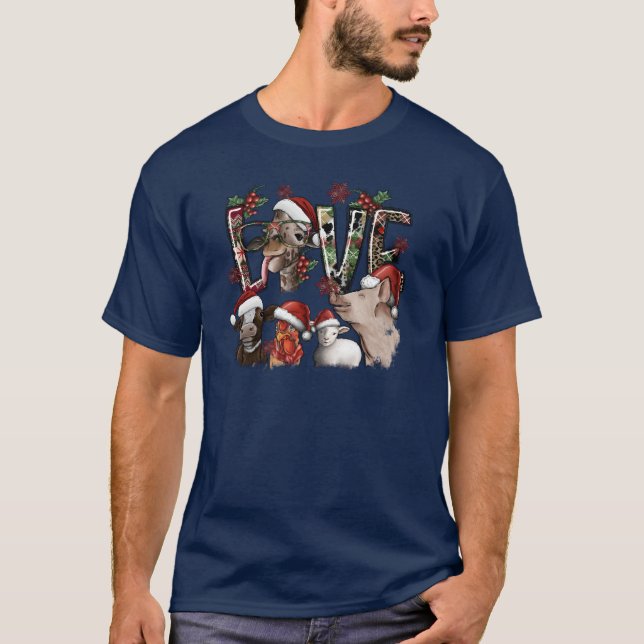 Älskar juldjur tjej t shirt (Framsida)