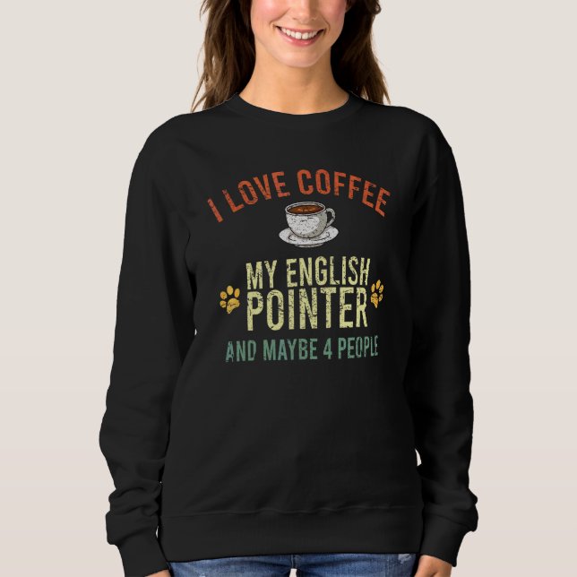 Älskar Kaffe Hund Ägare Koffein Cappuccino Engelsk T Shirt (Framsida)