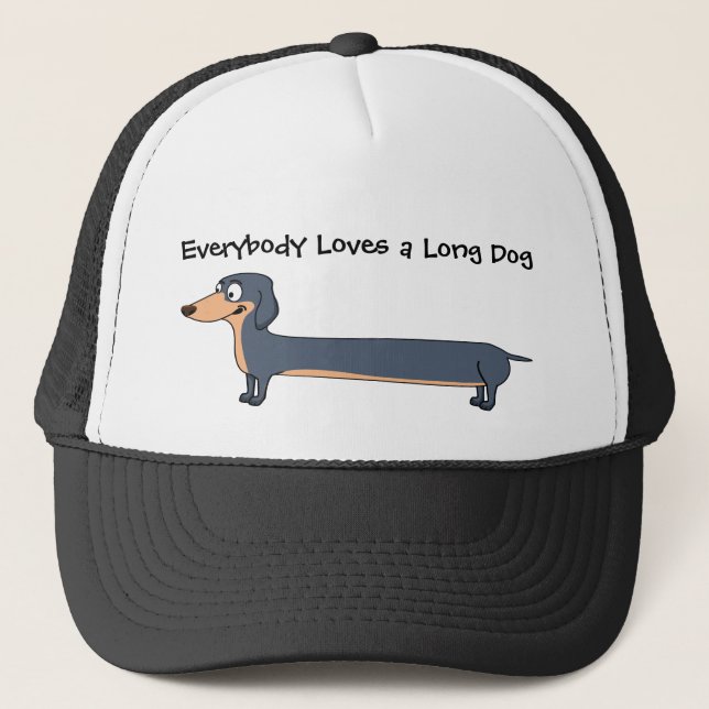 Älskar Long Dog - Dachshund Trucker Hatt Truckerkeps (Framsida)