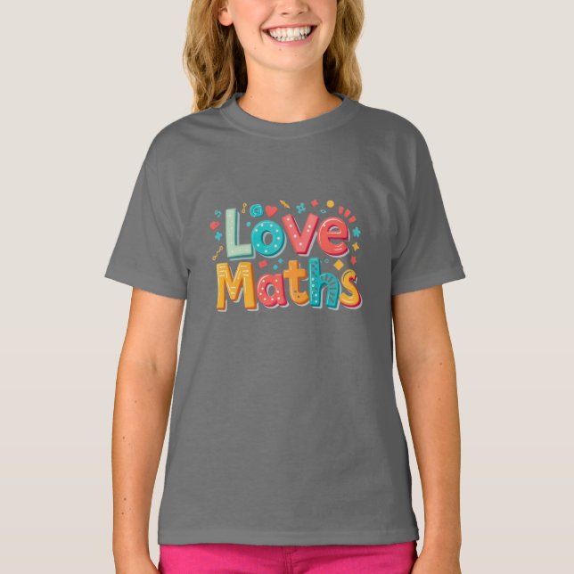 Älskar matte - rolig typografi t shirt (Framsida)