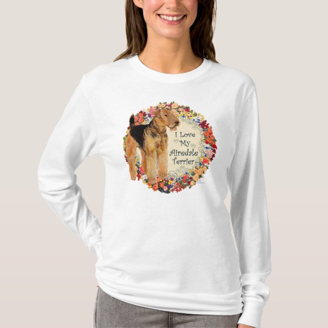 Älskar min airedale t-shirt (Framsida)