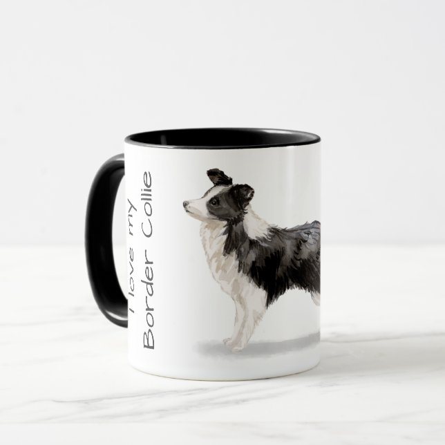 Älskar Min Border Collie Mugg (Framsida vänster)